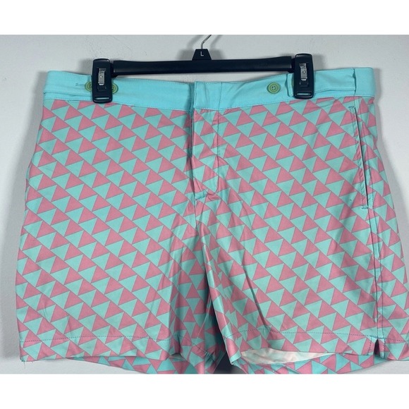 Chubbies Swim Trunks Shorts Mens Large 5" Pink Blue Pastel‎ Lined Beach Resort - Picture 1 of 4